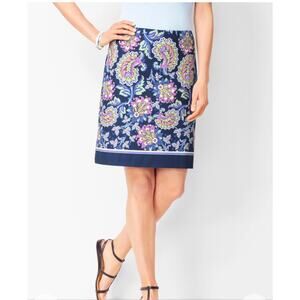 Talbots NWT skirt size 12 floral paisley canvas a-line
